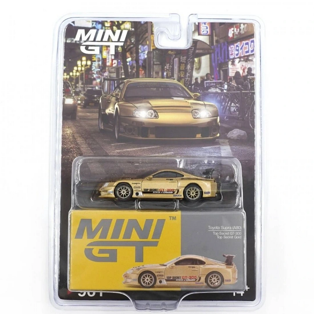 1:64 Mini GT Toyota Supra (A80) Top Secret Gt-300 Gold Diecast